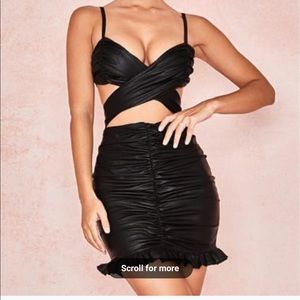 House of CB black leather Thalia dress